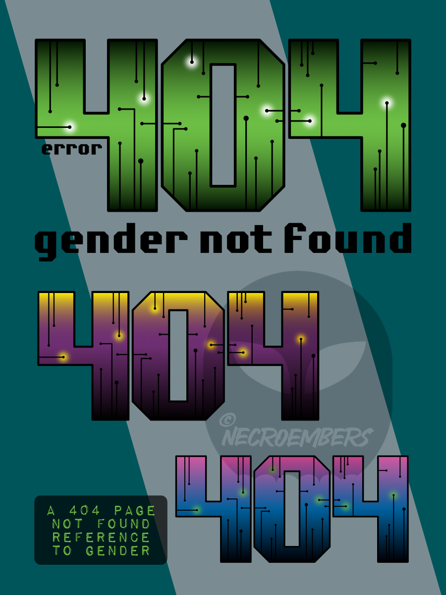404 gender not found with a circuit board within the 404 number