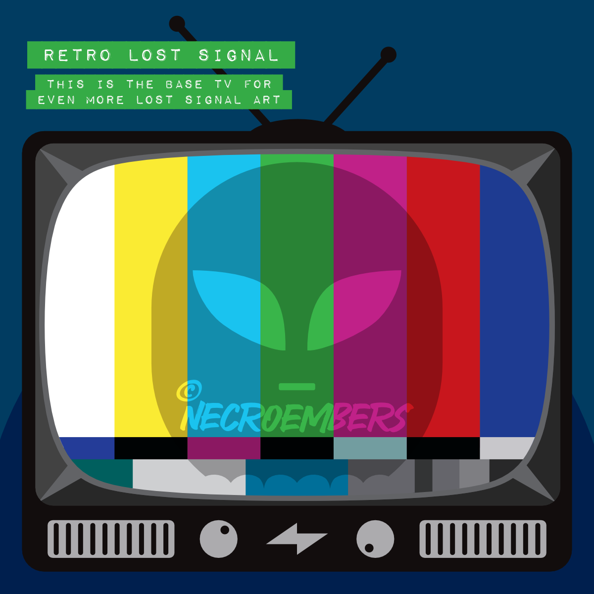 a retro tv illustration with the lost signal bars